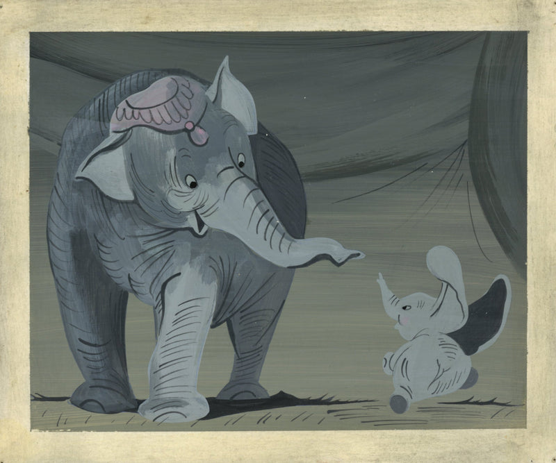 Mary Blair Dumbo Concept Painting: Dumbo and Jumbo