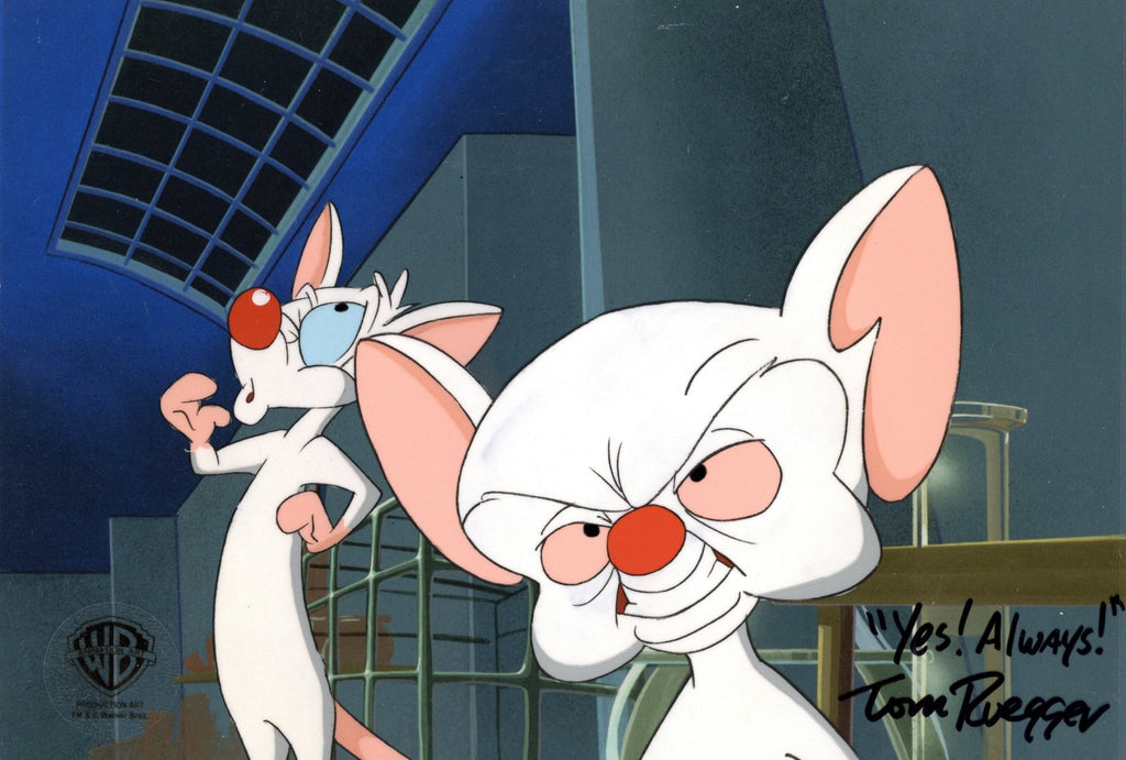 Pinky And The Brain Original Production Cel Signed by Tom Ruegger: Pinky and Brain - Choice Fine Art