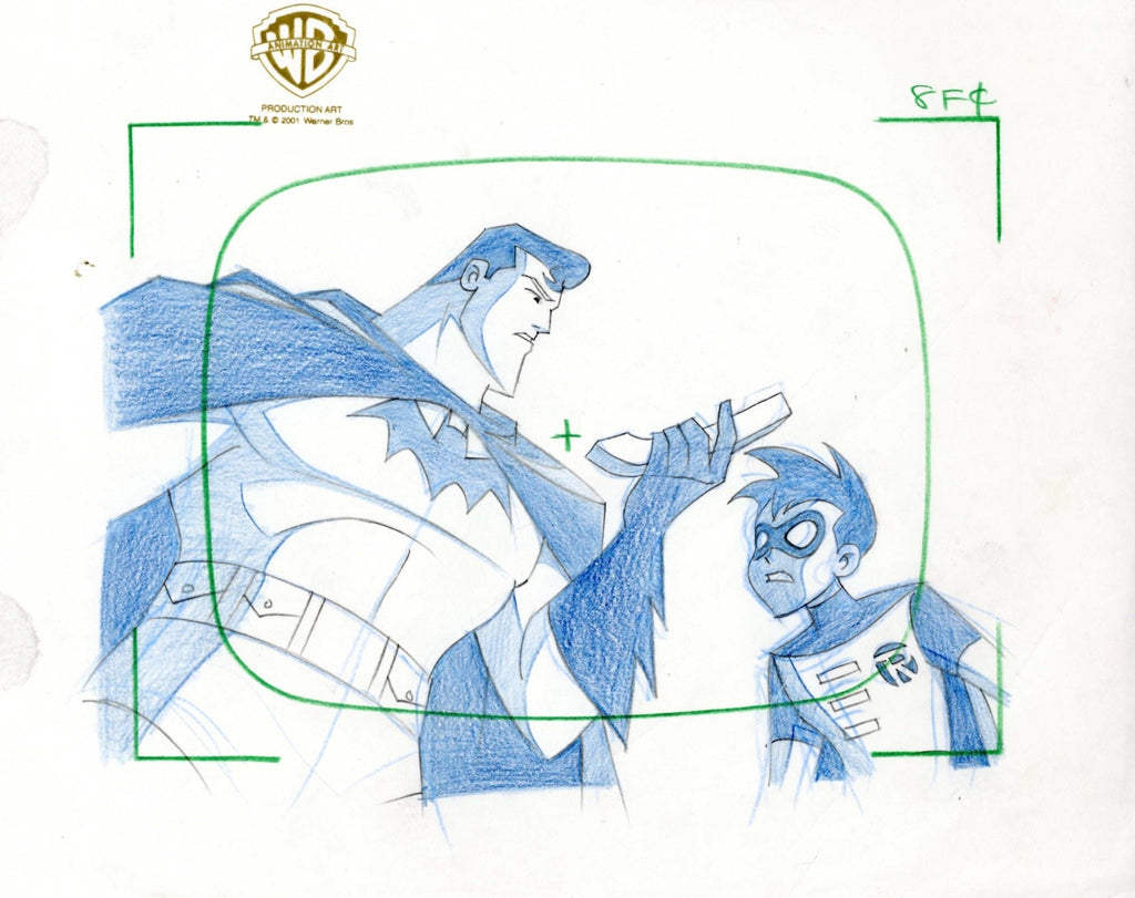 Superman the Animated Series Original Production Drawing: Superman and Robin - Choice Fine Art