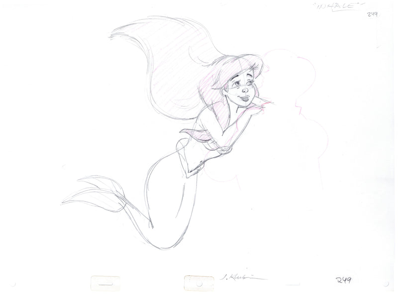 The Little Mermaid Original Production Drawing: Ariel