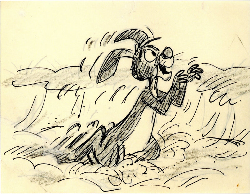 Winnie the Pooh and Tigger Too Original Double-Sided Storyboard Drawing: Rabbit