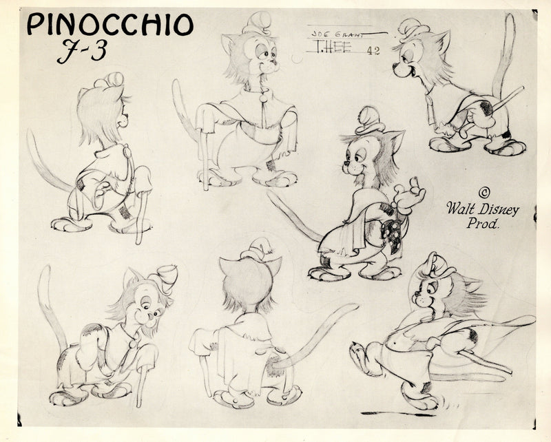 Pinocchio Original Production Model Sheet: Gideon