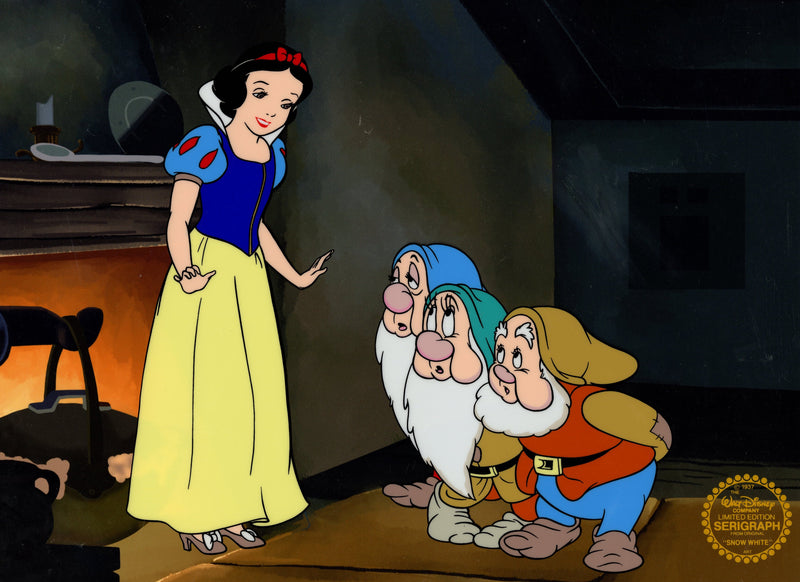 Snow White and The Seven Dwarfs Sericel with Framing