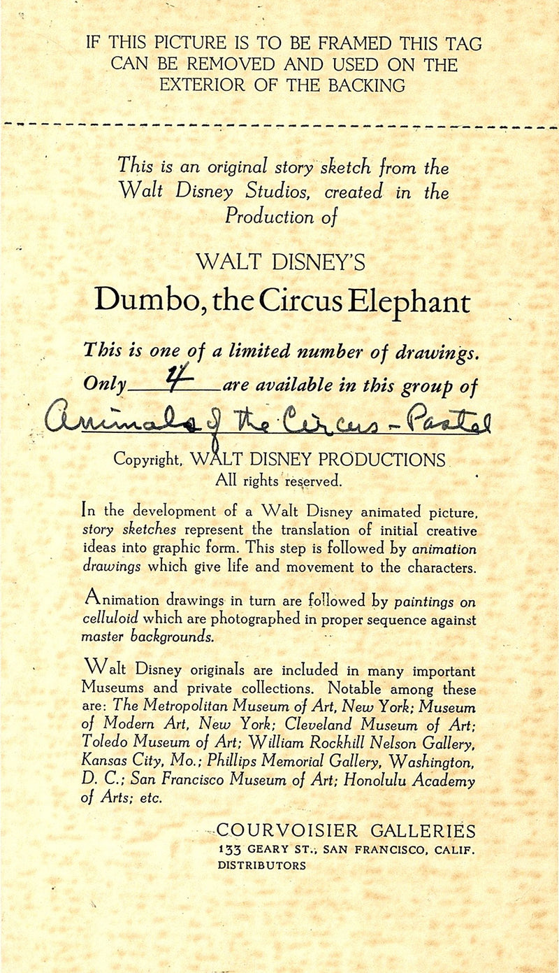 Dumbo Original Production Story Sketch: Mother Kangaroo and Child