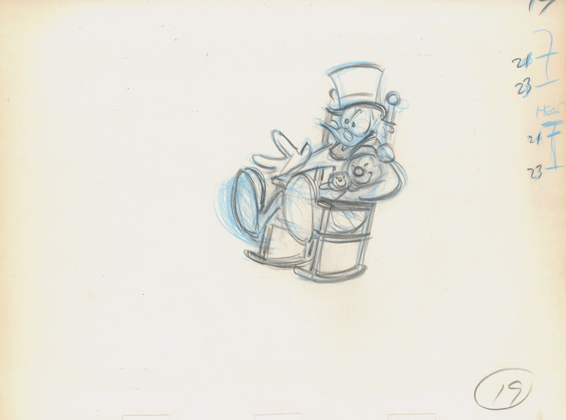 Mickey's Christmas Carol Original Production Drawing: Scrooge McDuck