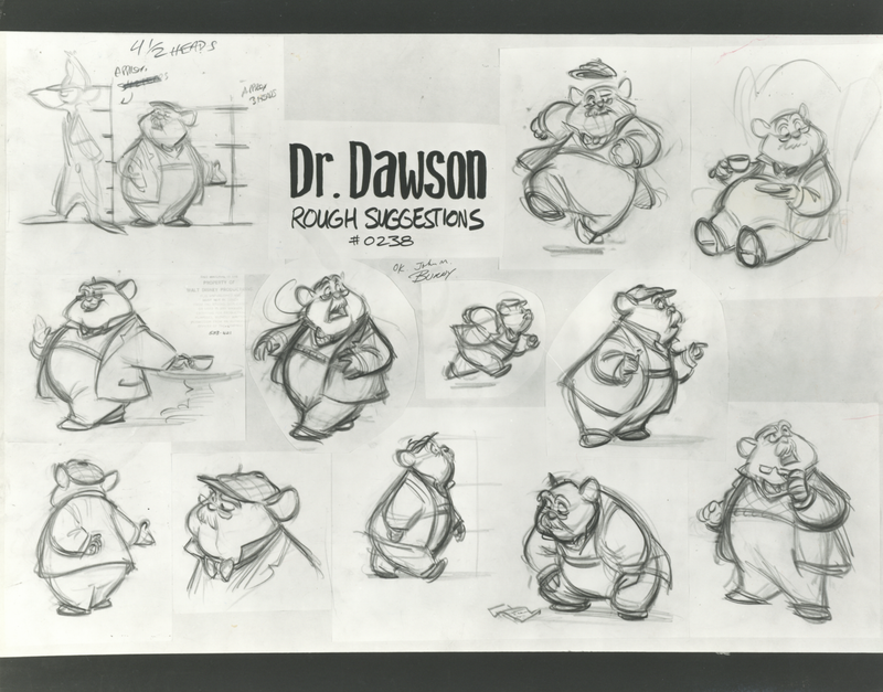 The Great Mouse Detective Original Stat Model Sheet: Dr. Dawson