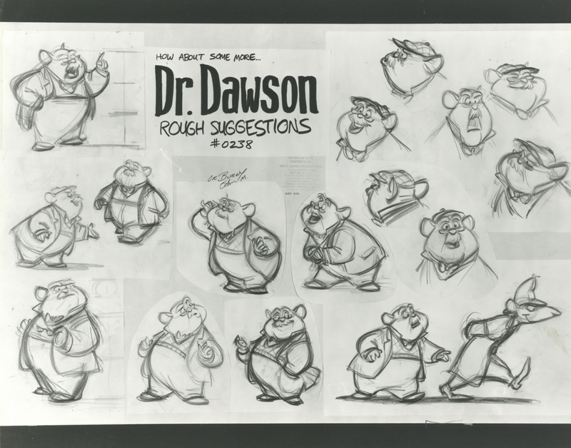 The Great Mouse Detective Original Stat Model Sheet: Dr. Dawson