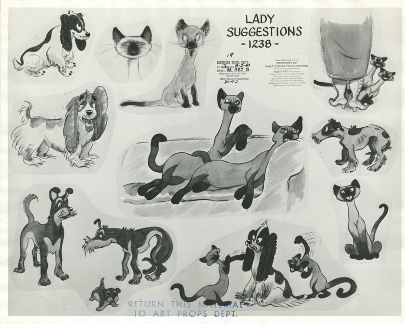 Lady and the Tramp Original Stat Model Sheet: Early Lady Concepts