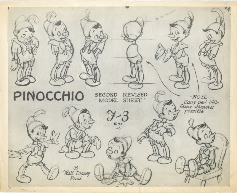 Pinocchio Original Stat Model Sheet: Pinocchio