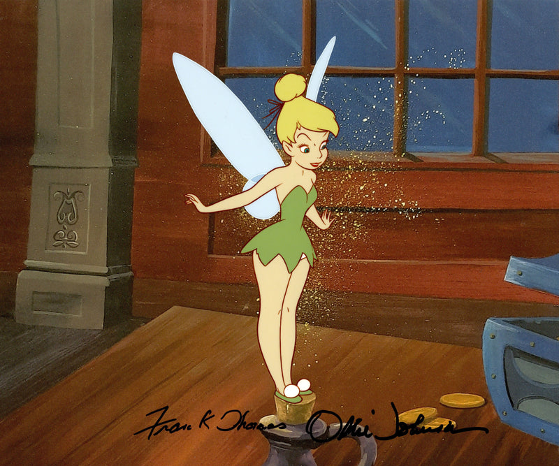 Original Hand-Painted Publicity Cel Signed by Frank Thomas and Ollie Johnston: Tinker Bell (Framed)