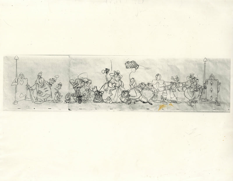 Alice in Wonderland Original Stat Model Sheet: Size Comparison Chart