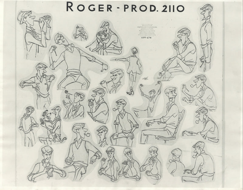 101 Dalmatians Original Stat Model Sheet: Roger