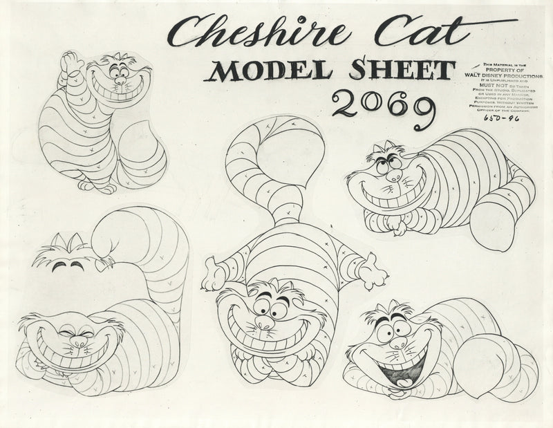 Alice in Wonderland Original Stat Model Sheet: The Cheshire Cat