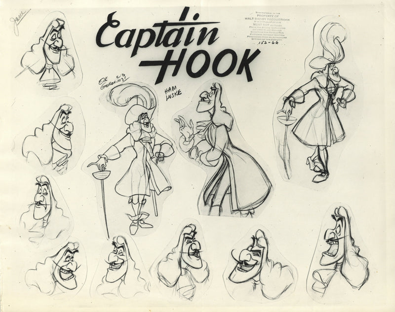 Peter Pan Original Stat Model Sheet: Captain Hook