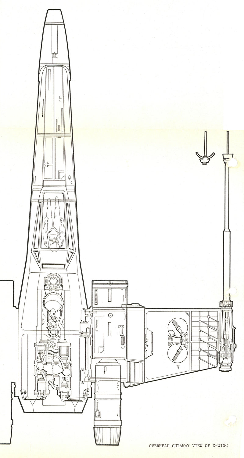 Star Wars: The Empire Strikes Back - Photostat Engineering Elevation: Overhead Cutaway of X-Wing