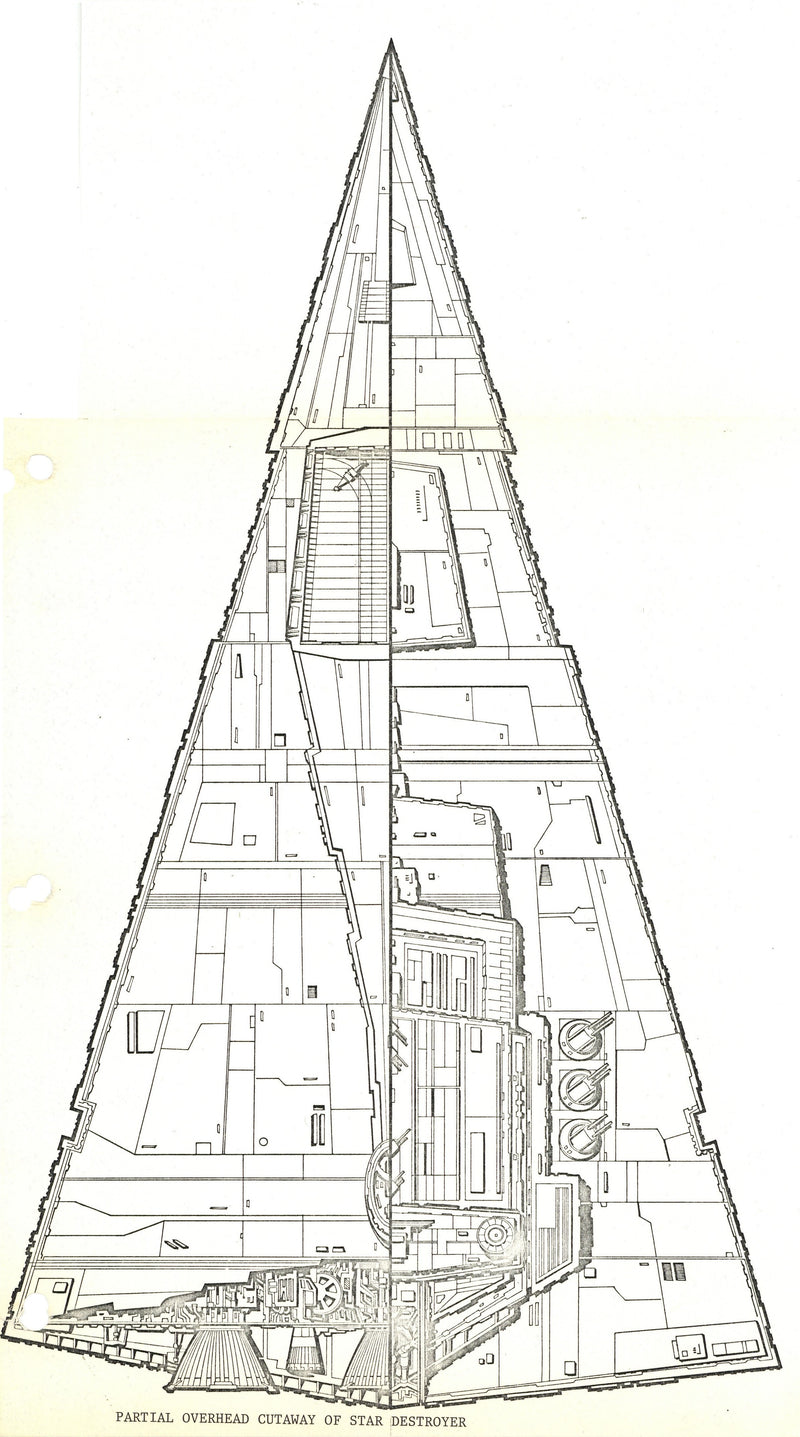 Star Wars: The Empire Strikes Back - Photostat Engineering Elevation: Partial Overhead Cutaway of Star Destroyer