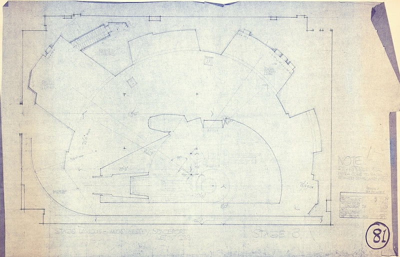 Star Wars: A New Hope - Photostat Architectural Elevation Blueprint: Mos Eisley Spaceport