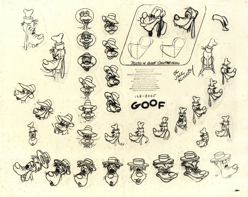 1950s Goofy Photostat Model Sheet