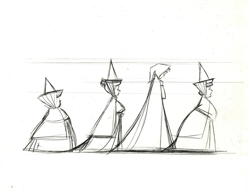 Sleeping Beauty Original Stat Model Sheet: Size Comparison Chart