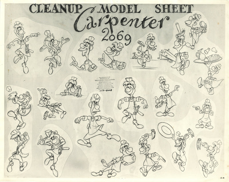 Alice in Wonderland Original Stat Model Sheet: The Carpenter