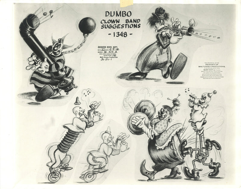Dumbo Original Stat Model Sheet: Clown Band Suggestions