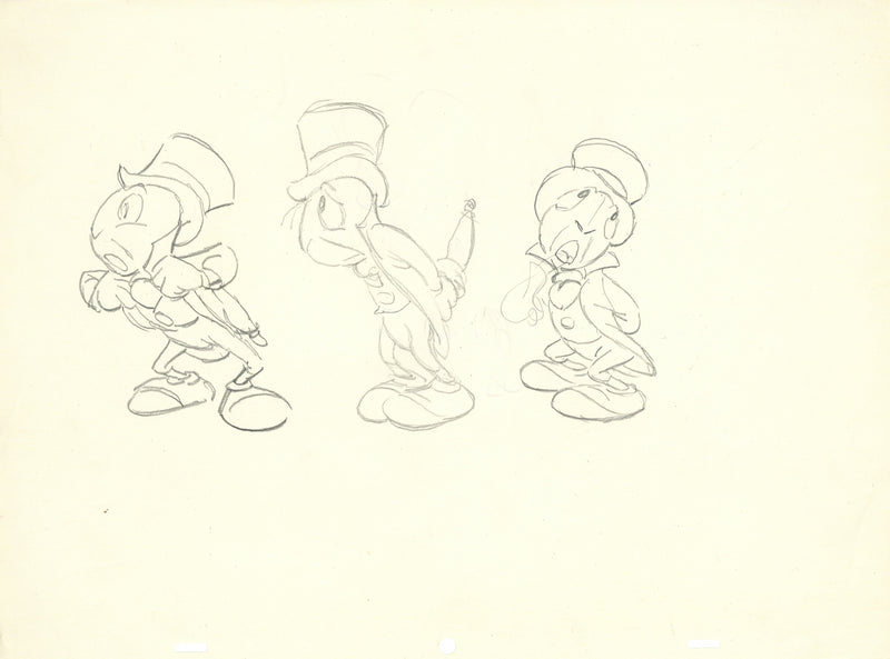 Jiminy Cricket Original Character Study Drawing by Preston Blair