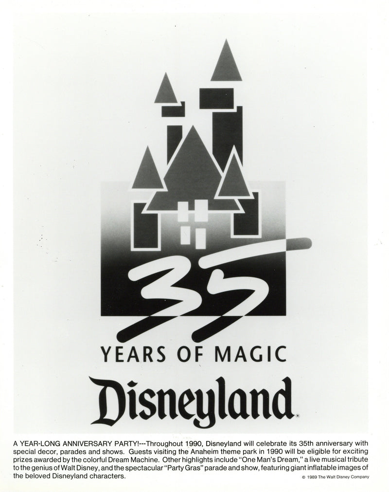 Disney Publicity Photo (1989): Disneyland 35th Anniversary