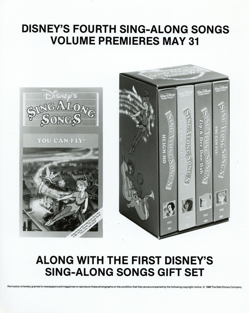 Disney Publicity Photo (1988): Sing Along Songs Gift Set