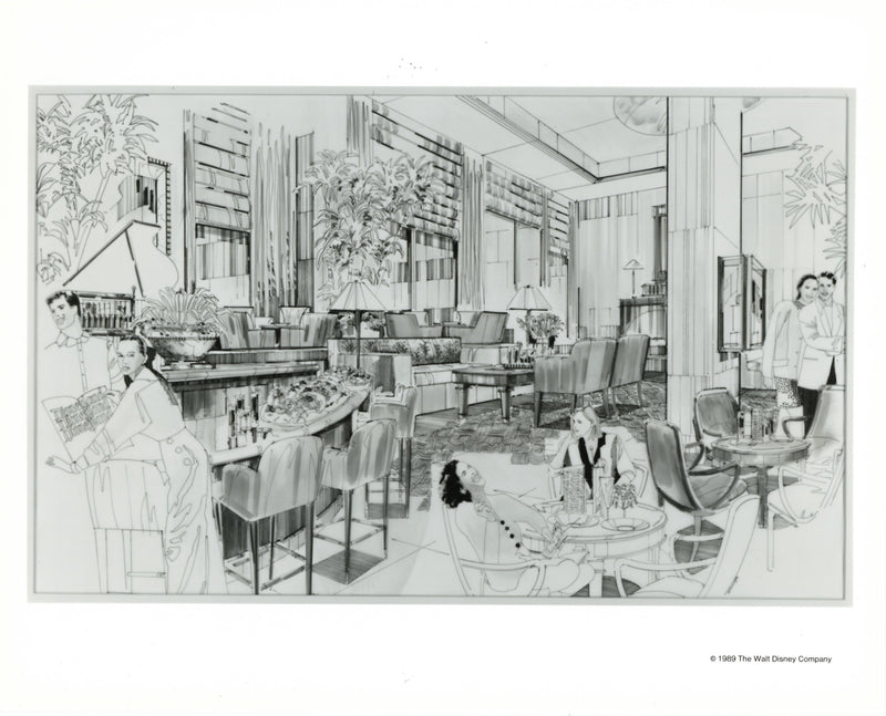 Disney Publicity Photo (1989): Disneyland Hotel Lounge
