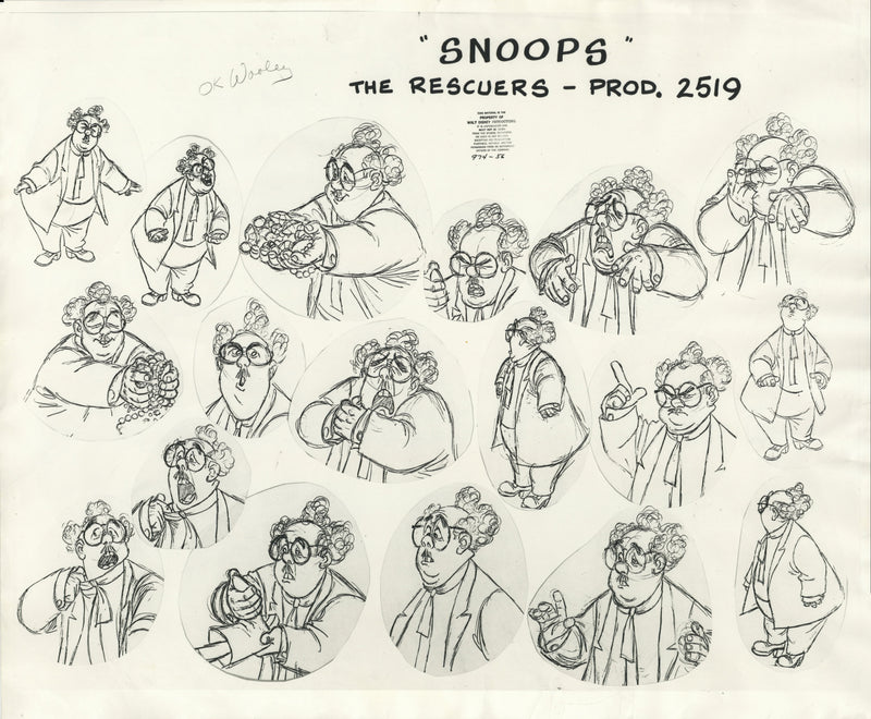 The Rescuers Original Stat Model Sheet: Snoops