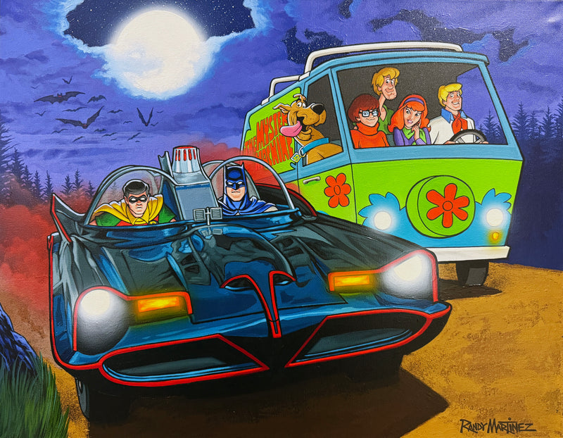 Randy Martinez Original Painting: Mystery Gang Meets Dynamic Duo
