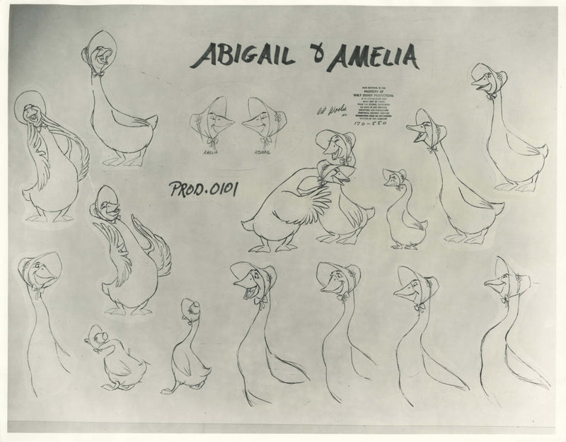 The Aristocats Original Stat Model Sheet: Abigail and Amelia
