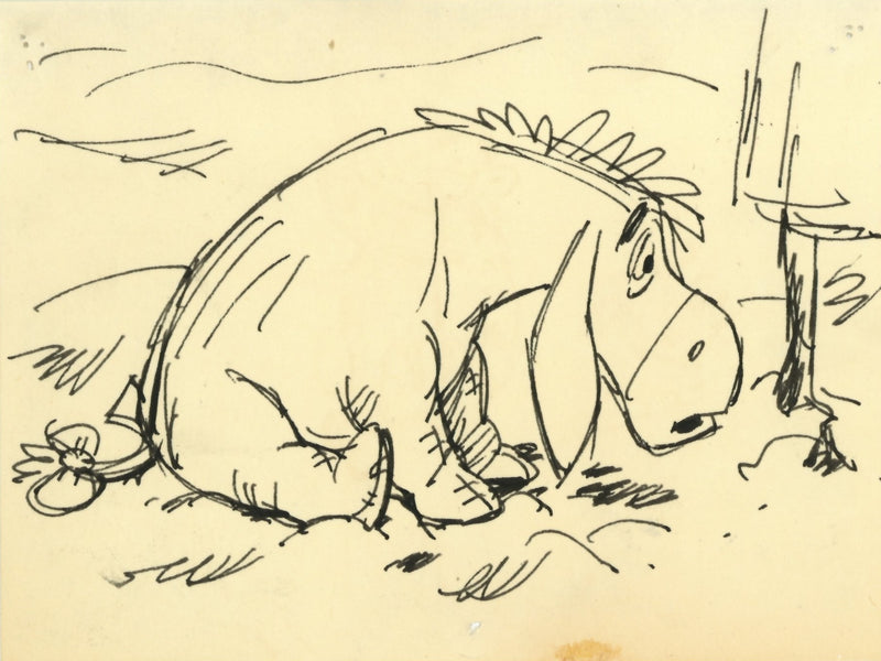 Winnie the Pooh and Tigger Too Original Storyboard Drawing: Eeyore (Framed)