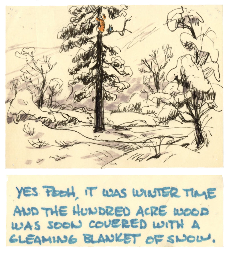 Winnie the Pooh and Tigger Too Original Storyboard with Dialogue Tag: Tigger, Roo