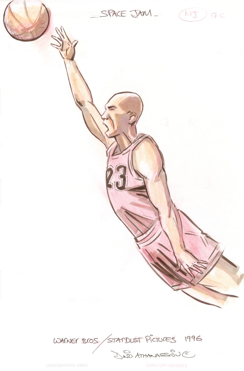 Space Jam Original Concept Drawing by Dino Athanassiou: Michael Jordan