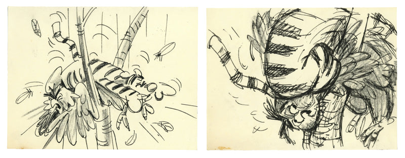 Winnie the Pooh and Tigger Too Original Storyboards (Set of 2): Tigger, Owl