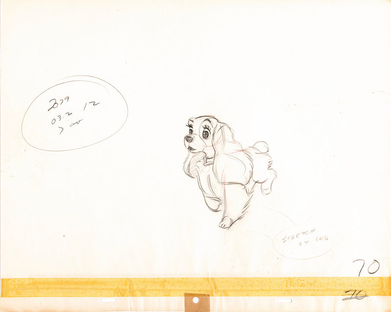 Lady and the Tramp Original Production Drawing: Lady