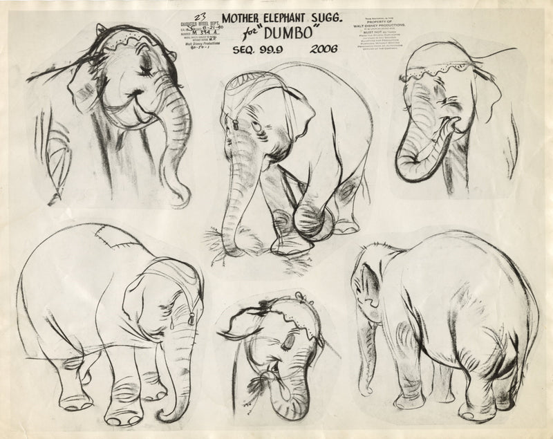 Dumbo Original Stat Model Sheet: Mother Elephant Suggestions
