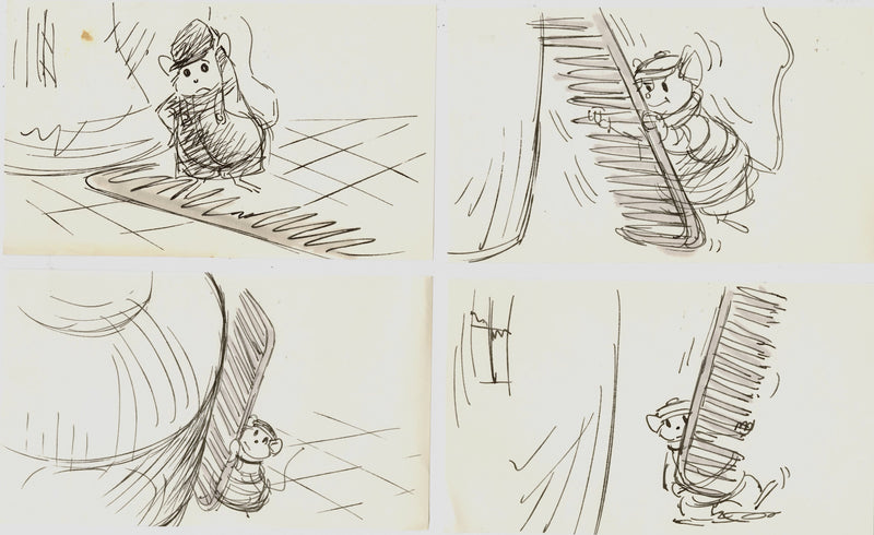 The Rescuers Storyboard Drawings (Set of 4): Bernard
