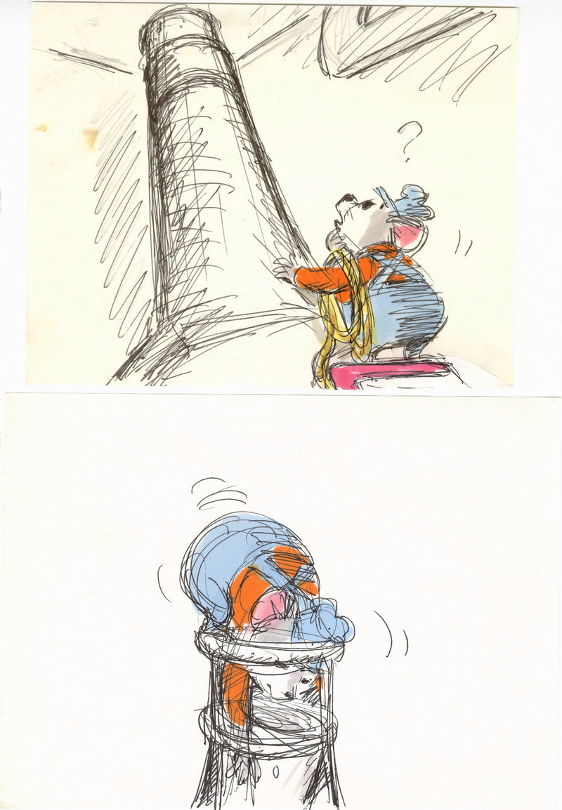 The Rescuers Storyboard Drawings (Set of 2): Bernard