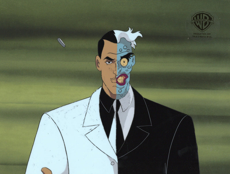Batman The Animated Series Original Production Cel with Matching Drawing: Two-Face
