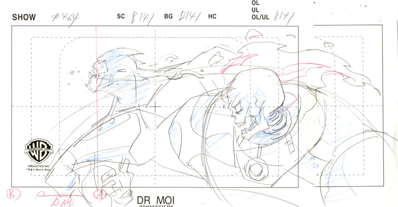 Justice League Unlimited Original Production Drawing: Wildcat and Atomic Skull