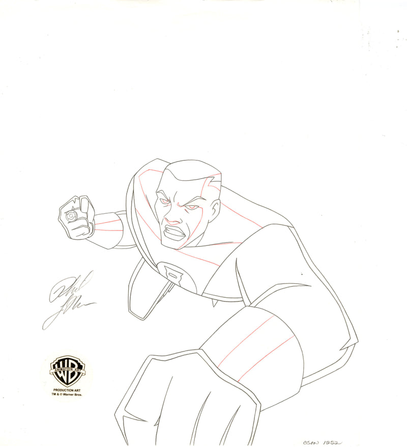 Justice League Original Production Drawing Signed By Phil LaMarr: Green Lantern