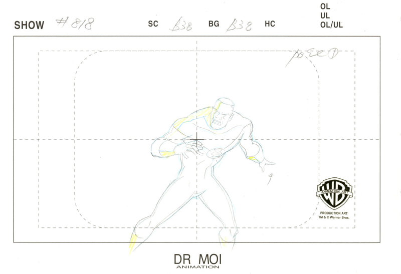 Justice League Original Production Drawing: Green Lantern