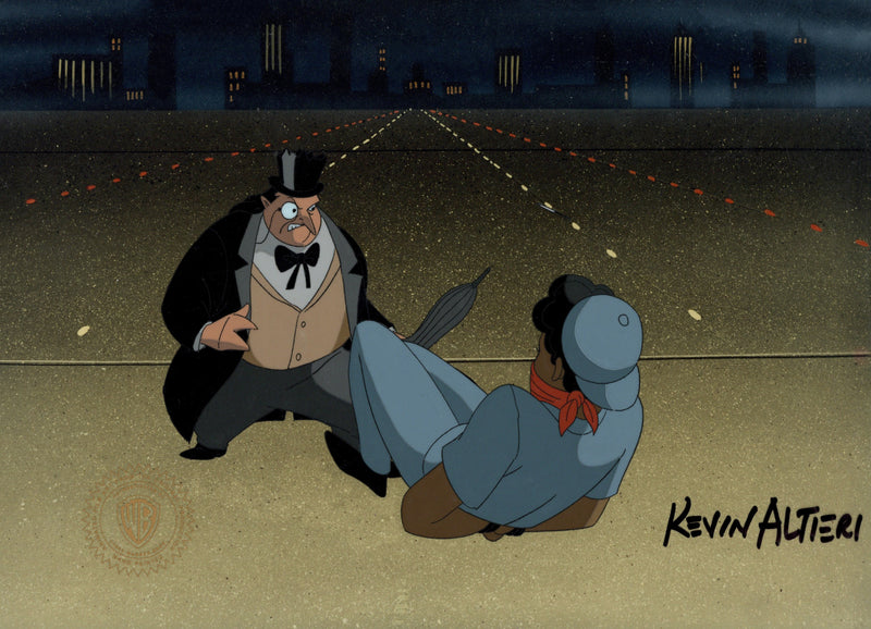 Batman The Animated Series Original Production Cel Signed By Kevin Altieri: Penguin, Marva Cooper
