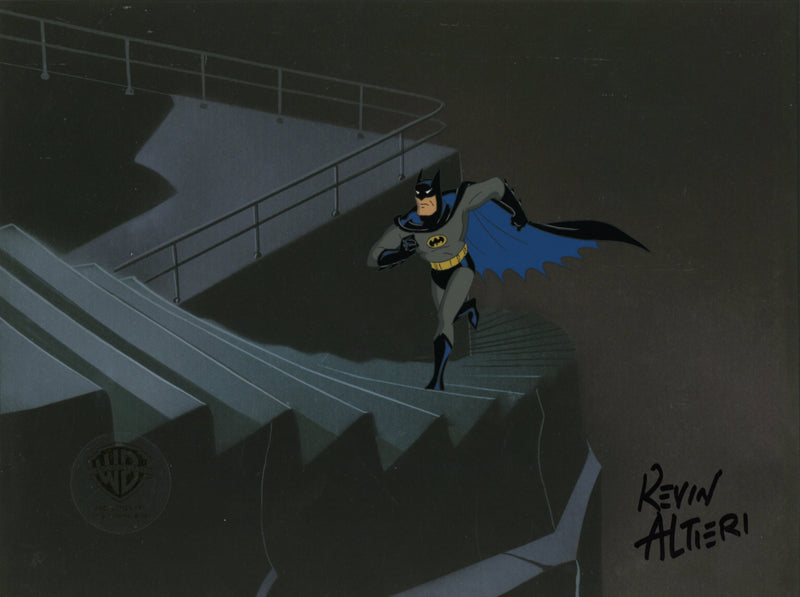 Batman The Animated Series Original Production Cel Signed by Kevin Altieri with Matching Drawing: Batman
