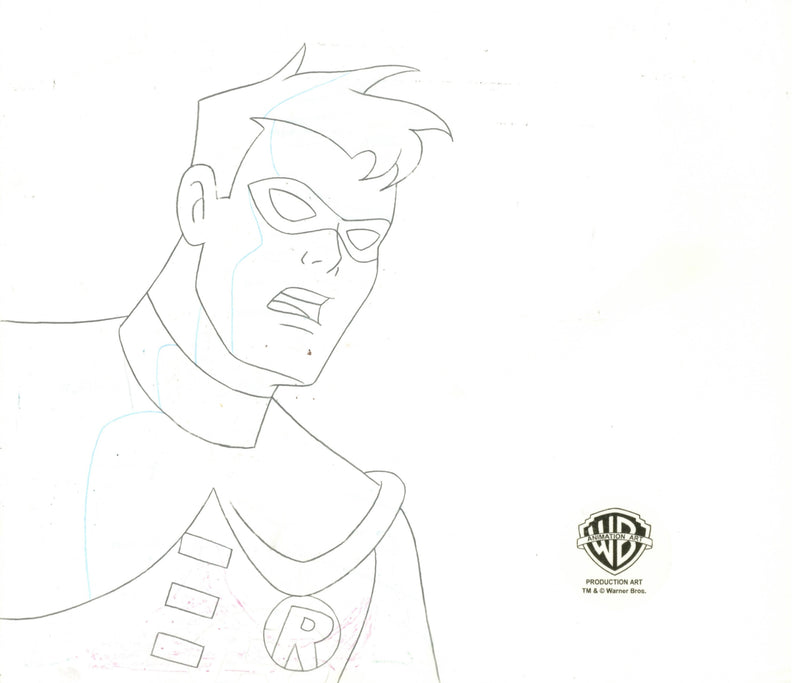 Batman The Animated Series Original Production Cel Signed by Kevin Altieri with Matching Drawing: Batman, Robin