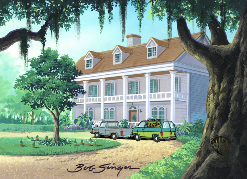 Scooby-Doo on Zombie Island Original Production Cel on Original Background Signed by Bob Singer: Mystery Machine