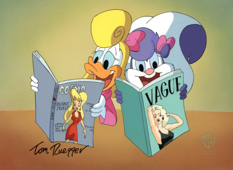 Tiny Toon Adventures Original Production Cel Signed by Tom Ruegger: Fifi, Shirley