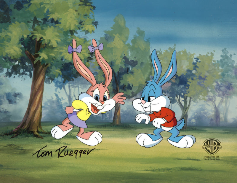 Tiny Toon Adventures Original Production Cel Signed by Tom Ruegger: Babs, Buster